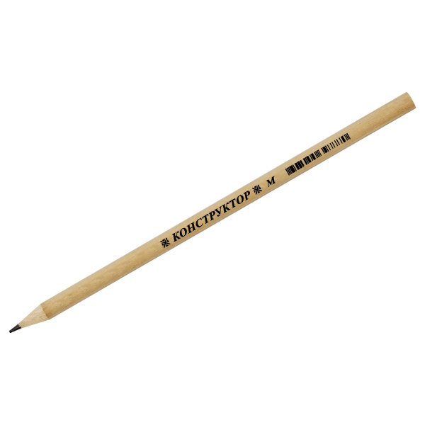 Карандаш ч/г Красин "Конструктор" М (B) круглый, заточен., корпус светлый лак