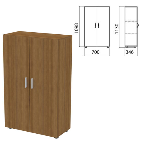 Шкаф закрытый "Канц", 700х350х1130мм, цвет орех (ШК31.9+ДК32.9*2+ДК36.9*2)