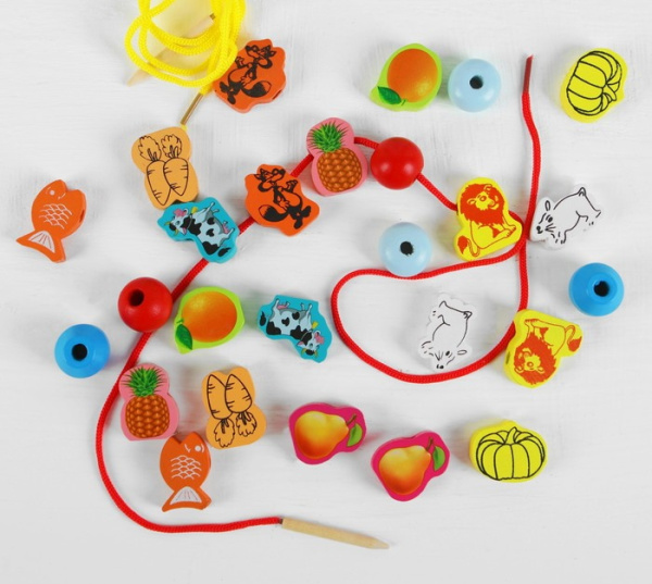 Шнуровка, бусины "Ассорти" в банке 26 шт., МИКС