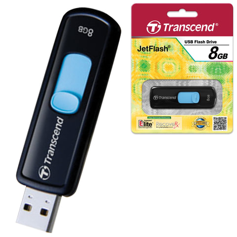 Флэш-диск TRANSCEND 8GB JetFlash 500 USB 2.0, скорость чтения/записи - 15/7 Мб/сек