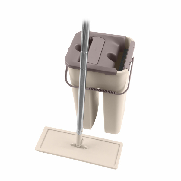 Набор для уборки: Швабра, МОП, двухкамерное ведро с отжимом MILEY EASY MOP смен МОП 607753, 100-170