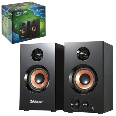 Колонки компьютерные DEFENDER AURORA S20, 2.0, 2*10W,дерево,двухпол,черн,рег.громк,разъем науш,65419 Колонки компьютерные DEFENDER AURORA S20, 2.0, 2*10W,дерево,двухпол,черн,рег.громк,разъем науш,65419