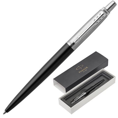 Ручка подарочная шариковая PARKER "Jotter Core Bond Street Black CT", черный корпус, хромированные д