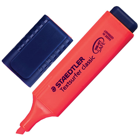 Текстмаркер STAEDTLER (Штедлер, Германия) "Textsurfer classic", скошен.наконеч, 1-5мм, флюор.красн, 