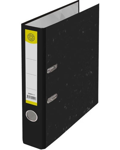 Папка-регистратор DOLCE COSTO 50 мм черный мрамор, с металл.кольцом, без металл.окантовки, собранная