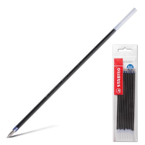 Стержни шариковые STABILO,135мм, д/ручек 141572,141573, 0,3мм, европодвес,5080F, си
