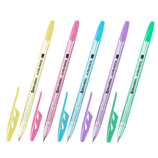 Ручка шариковая BRAUBERG "ULTRA PASTEL", СИНЯЯ, 0,7мм, чернила ГЕРМАНИЯ,наконечник ШВЕЙЦАРИЯ, 143568