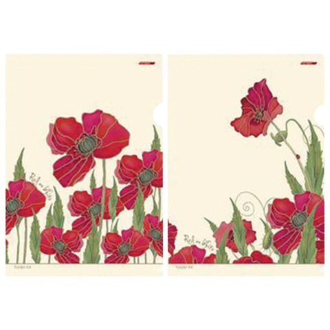 Папка-уголок с рисунком HATBER HD, А4, Red on White, ассорти, 0,18мм, AG4 (V196021