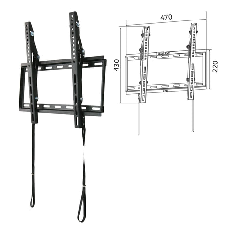 Кронштейн-крепление для ТВ настенный WIZE WT47, VESA 50-400/400, 23-47", 35 кг, 1 ст.своб, чер,60799