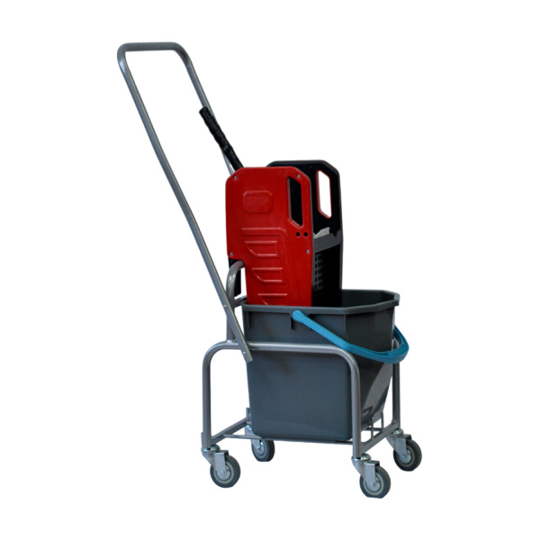 Тележка уборочная Eco-Force, 1 съемное ведро 25 л, отжим, металлический каркас, бесшумные колеса, 21