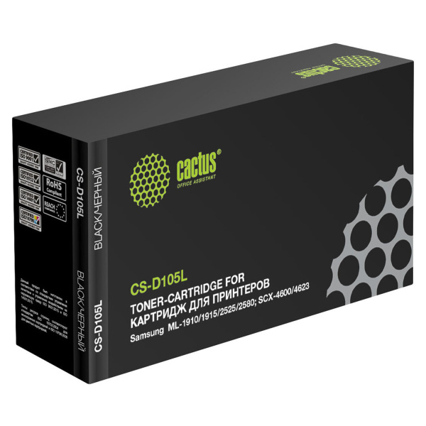 Картридж лазерный CACTUS (CS-D105L) для SAMSUNG ML-1910/SCX4600/4623F/FN, ресурс 2500 стр. ОЗ ОБ Картридж лазерный CACTUS (CS-D105L) для SAMSUNG ML-1910/SCX4600/4623F/FN, ресурс 2500 стр. ОЗ ОБ