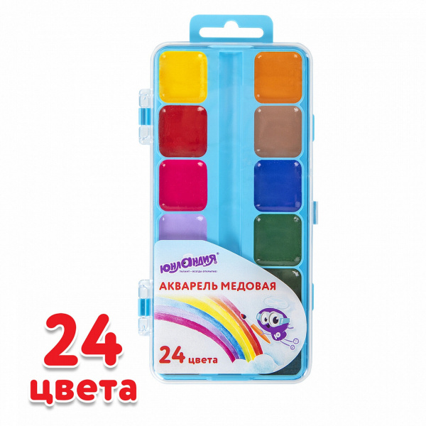 Краски акварельные ЮНЛАНДИЯ "ЮНЛАНДИК-ХУДОЖНИК", медовые, 24 цвета, КЛАССИЧЕСКИЕ, пластик, 192288 Краски акварельные ЮНЛАНДИЯ "ЮНЛАНДИК-ХУДОЖНИК", медовые, 24 цвета, КЛАССИЧЕСКИЕ, пластик, 192288