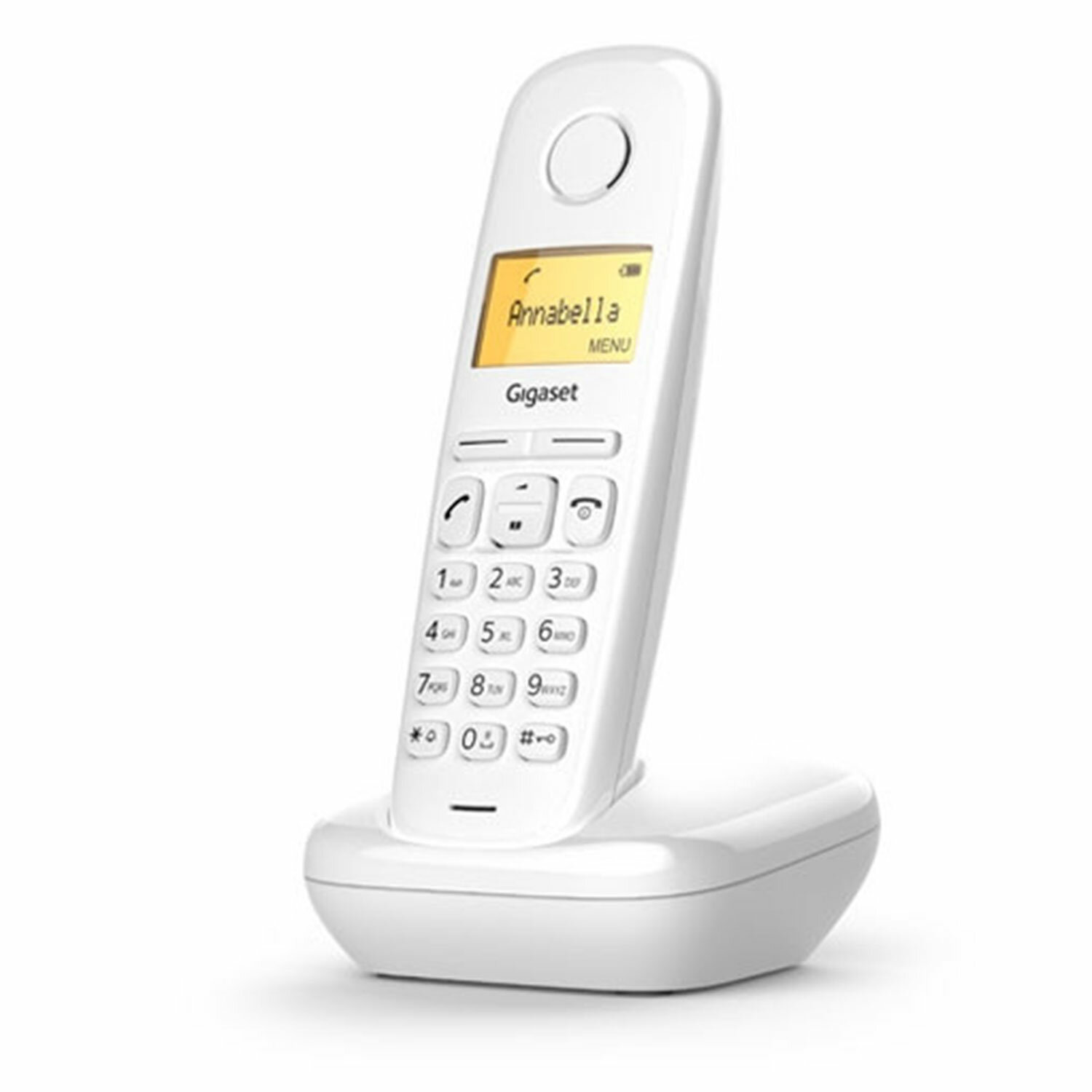 Радиотелефон GIGASET A170, память 50 номеров, АОН, повтор, часы, белый, S30852H2802S302 