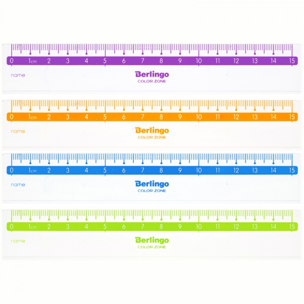 Линейка 15см Berlingo "Color", прозрачная PR_30115