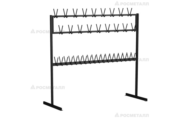 Вешалка напольная двухъярусная на 36 мест. Размеры: 1910x750x1780мм, м/к коричневый