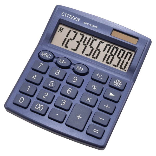 Калькулятор настольный CITIZEN SDC-810NRNVE, КОМПАКТНЫЙ (124х102 мм), 10 разрядов, двойное питание,  Калькулятор настольный CITIZEN SDC-810NRNVE, КОМПАКТНЫЙ (124х102 мм), 10 разрядов, двойное питание,