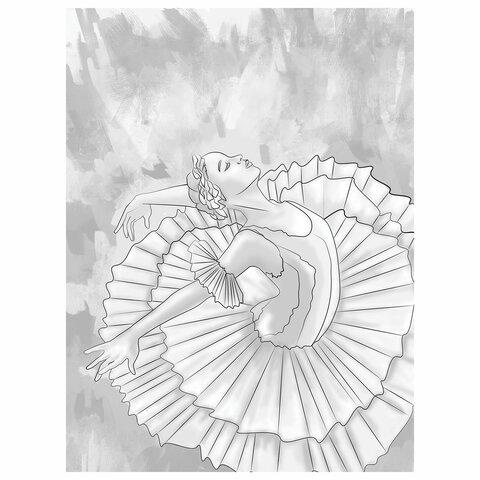 Холст на картоне с контуром BRAUBERG ART "CLASSIC" "МУЗА", 30х40 см, грунтованный, хлопок, 191547