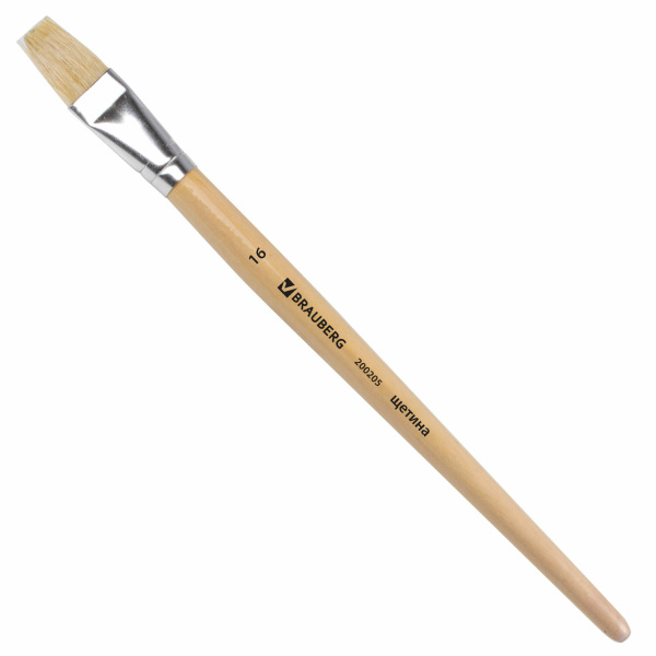 Кисть BRAUBERG щетина, плоская, №16, 200205 Кисть BRAUBERG щетина, плоская, №16, 200205