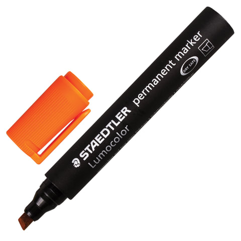 Маркер перманентный (нестираемый) STAEDTLER (Германия) LUMOCOLOR, скошенный, 2-5мм, оранжевый, 350-4 Маркер перманентный (нестираемый) STAEDTLER (Германия) LUMOCOLOR, скошенный, 2-5мм, оранжевый, 350-4