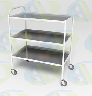 Столик процедурный СПп-02 МСК-502М с тремя полками, 690*440*860 мм, полки нжс