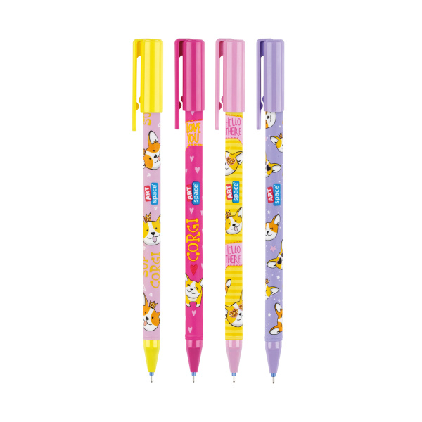 Ручка гелевая стираемая ArtSpace "Милые зверушки" синяя, 0,38мм, корпус ассорти EG_95274