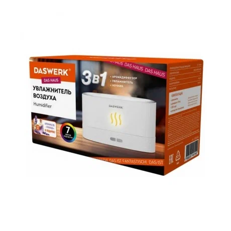 Увлажнитель воздуха "Камин", эффект пламени, 180 мл,  белый, DASWERK (ДАСВЕРК),