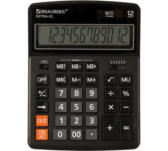 Калькулятор настольный BRAUBERG DC-118-BG (175х126 мм), 12 разрядов, двойное питание, бежевый, 27296 Калькулятор настольный BRAUBERG DC-118-BG (175х126 мм), 12 разрядов, двойное питание, бежевый, 27296