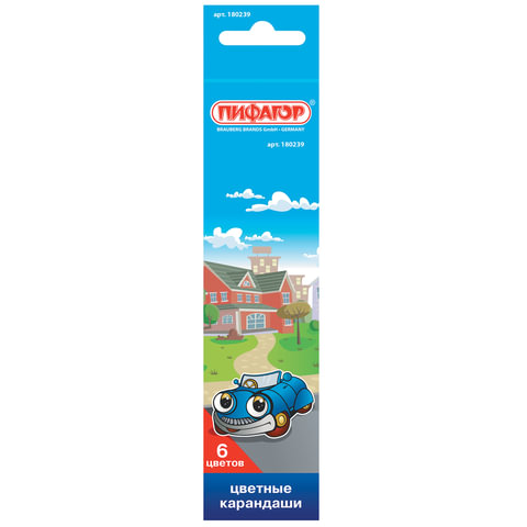 Карандаши цветные 2+2 "Сказочный мир", 6 цв., заточенные