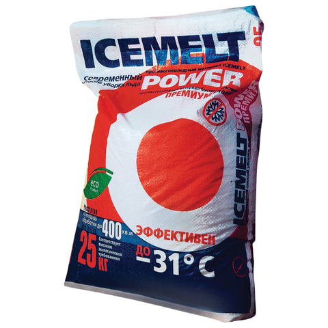 Реагент антигололедный 25 кг, ICEMELT Power, до -31С, натрий + ингибитор коррозии, мешок