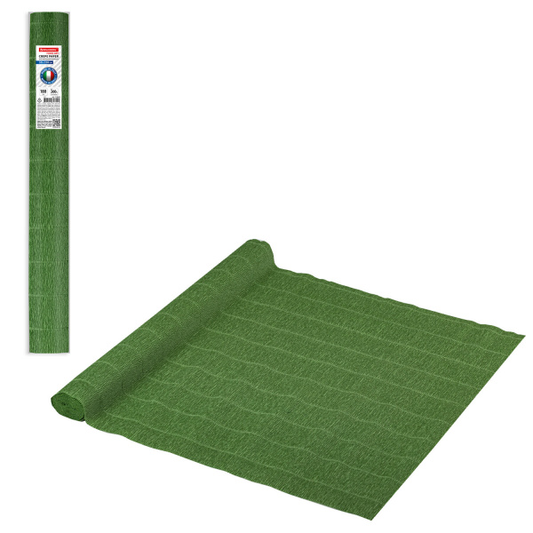 Бумага гофрированная (ИТАЛИЯ) 180 г/м2, травяная (591), 50х250 см, BRAUBERG FIORE, 112623