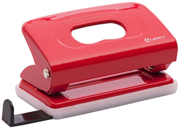 Дырокол 10 листов с линейкой Lamark Mettallic красный Дырокол 10 листов с линейкой Lamark Mettallic красный