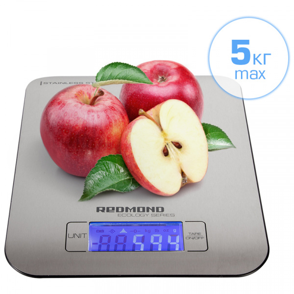 Кухонные весы Redmond RS-M723,пластик, нержавеющая сталь, 5кг макс