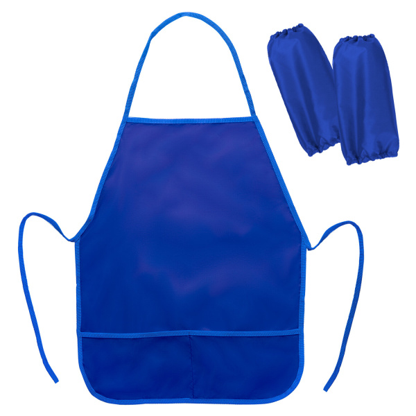 Фартук с нарукавниками для уроков труда ПИФАГОР, малый, 39х49 см, синий, 270920