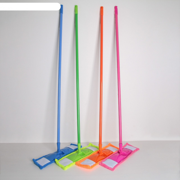 Швабра плоская, ручка 119 см, насадка микрофибра 40×10 см, цвет МИКС Швабра плоская, ручка 119 см, насадка микрофибра 40×10 см, цвет МИКС