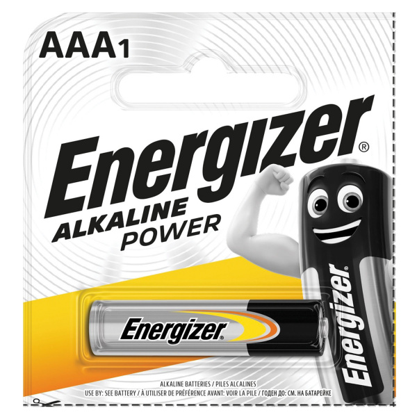 Батарейка ENERGIZER Alkaline Power, AAA (LR03, 24А), алкалиновая, мизинчиковая,1 шт., в блистере (от
