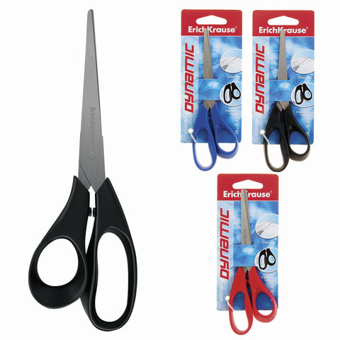 Ножницы ERICH KRAUSE "Dynamic", 160 мм, ассорти, в картонной упаковке с европодвесом Ножницы ERICH KRAUSE "Dynamic", 160 мм, ассорти, в картонной упаковке с европодвесом