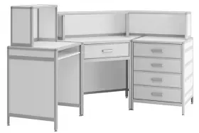 Стол-пост медсестры АСК ПМ.01.01. Размеры: 1700*1700*1300мм