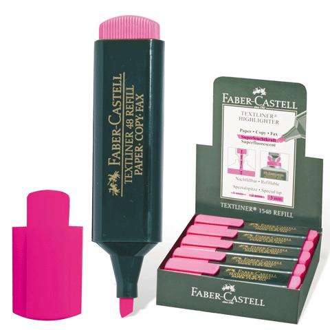 Текстмаркер FABER-CASTELL толщ. письма 1-5мм, флюор. розовый, FC154828