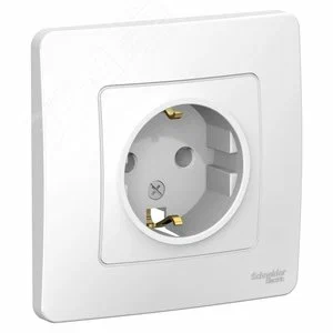 Розетка с заземлением внутренная 250В 16А белая