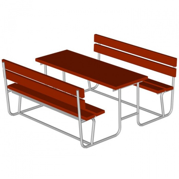 Стол со скамьями без навеса