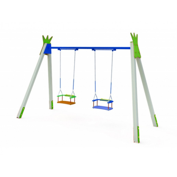 Качели на цепочках двойные (брус), 3-12 лет, общая высота 2500мм