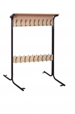 Вешалка напольная двухсторонняя 26 мест, 1664х862х1600 мм, бук, м/к коричн