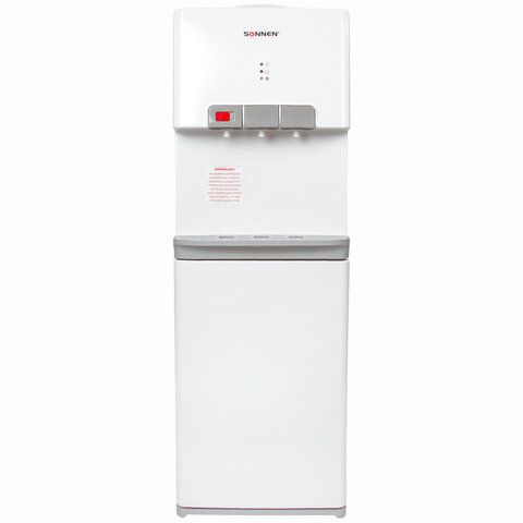 Кулер SONNEN FSE-02MB, напольный, НАГРЕВ/ОХЛАЖДЕНИЕ ЭЛЕКТРОННОЕ, 3 крана, белый, 455000