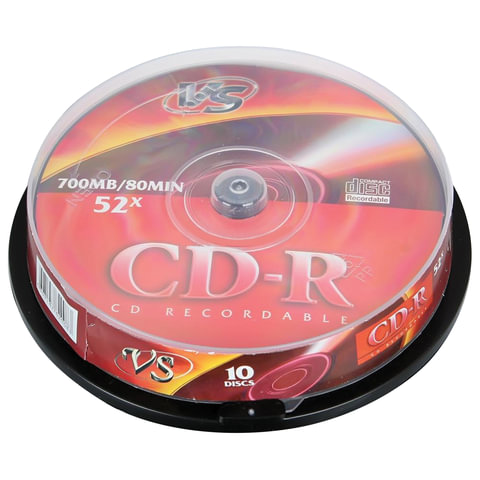 Диски CD-R VS 700Mb 52x 10шт Cake Box VSCDRCB1001 (ш/к - 20083 )