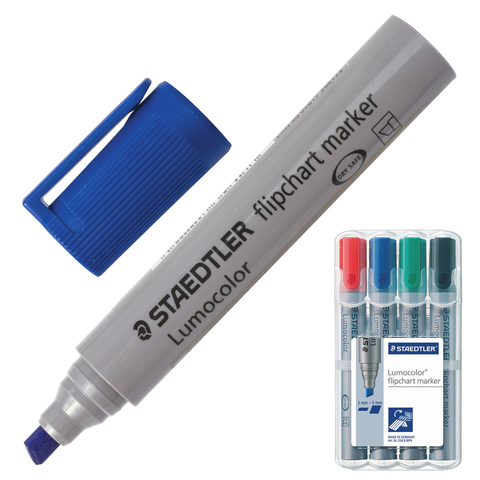 Маркеры для флипчарта STAEDTLER (Германия), набор 4 шт., скошенные, 2-5 мм, непропитывающие, 356 B W Маркеры для флипчарта STAEDTLER (Германия), набор 4 шт., скошенные, 2-5 мм, непропитывающие, 356 B W