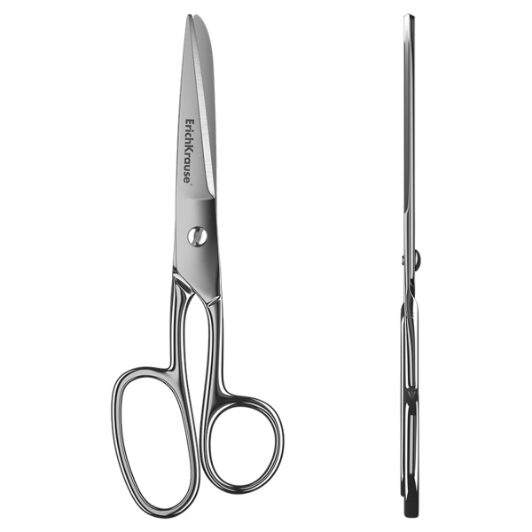 Ножницы ERICH KRAUSE "Ferro" 180мм, серебристые, в карт. упак. с европодвесом, 14852 Ножницы ERICH KRAUSE "Ferro" 180мм, серебристые, в карт. упак. с европодвесом, 14852
