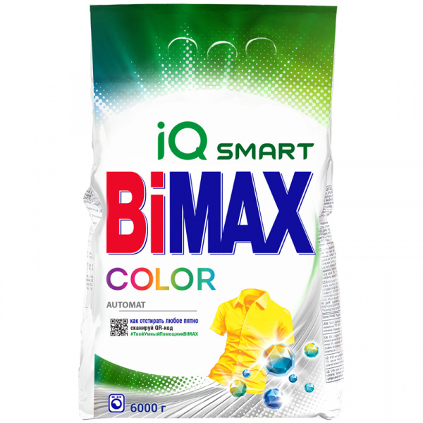 Стиральный порошок BIMAX "100 пятен" автомат 6 кг Color, ш/к4750