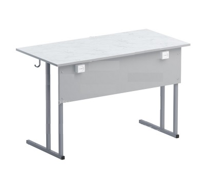 Стол лабораторный физич. химич, пластик, с розетками, 1200х600х760, серый/м.к.серый (СТФпр)