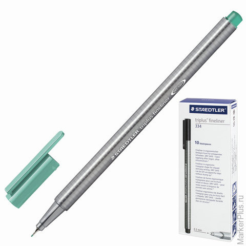 Ручка капиллярная STAEDTLER (Штедлер, Германия), трехгранная, толщина письма 0,3 мм, бирюзовая, 334-