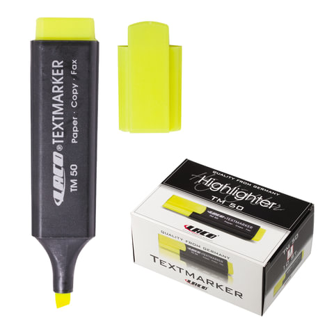 Текстмаркер LACO (ЛАКО, Германия), скошенный наконечник 1-6мм, желтый, ТМ50